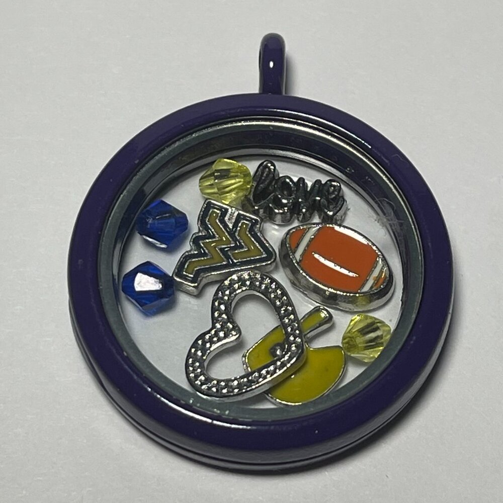 West Virginia Mountaineers NCAA Memory Charm Locket w/ 22 IN chain NEW